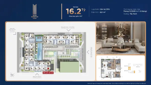 CĂN HỘ 3PN 82M2 GIÁ 16,2 TỶ
