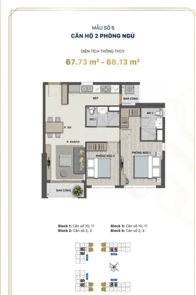 CĂN HỘ 2PN 67M2 GIÁ 7 TỶ3